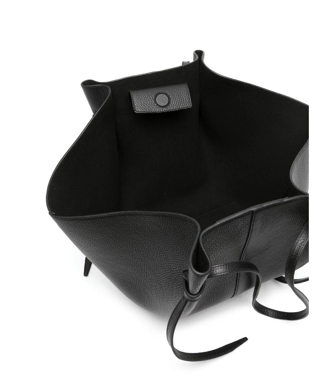 YUZEFI Черная кожаная сумка тоут, фото 5