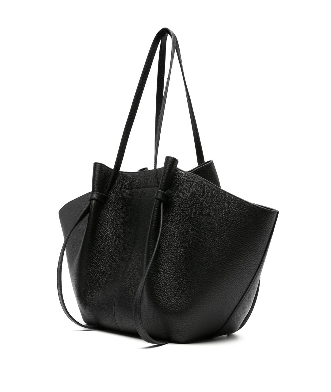 YUZEFI Черная кожаная сумка тоут, фото 3