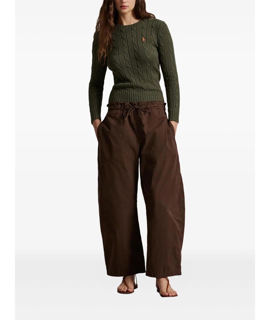 POLO RALPH LAUREN Зеленый хлопковый джемпер / свитер, фото 2