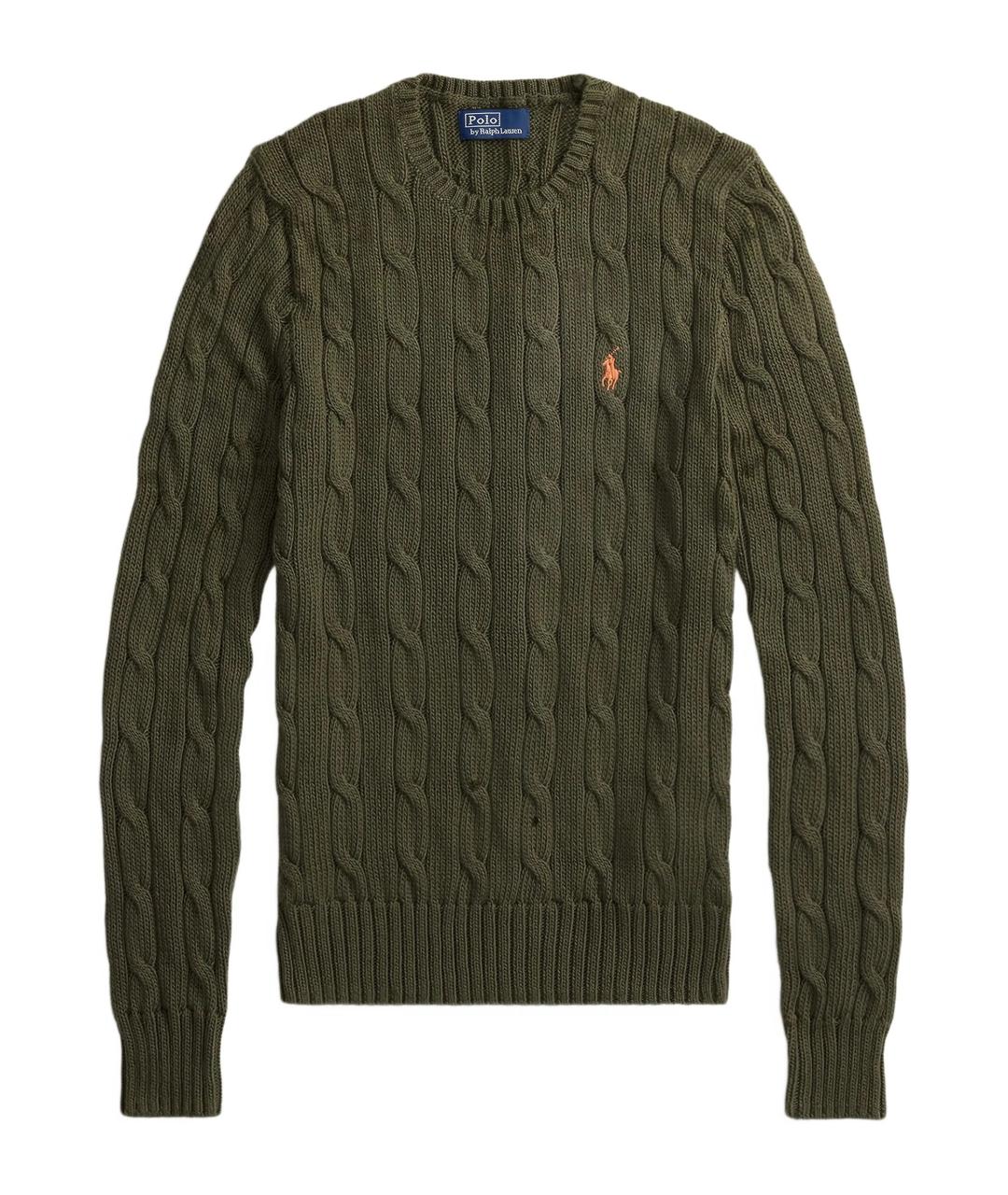 POLO RALPH LAUREN Зеленый хлопковый джемпер / свитер, фото 1