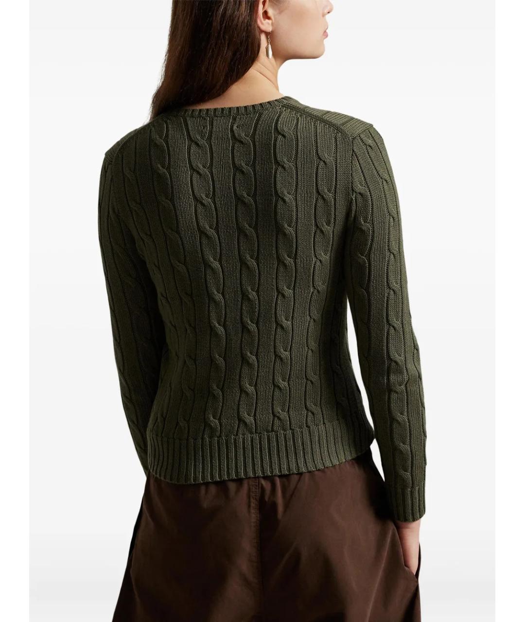 POLO RALPH LAUREN Зеленый хлопковый джемпер / свитер, фото 4