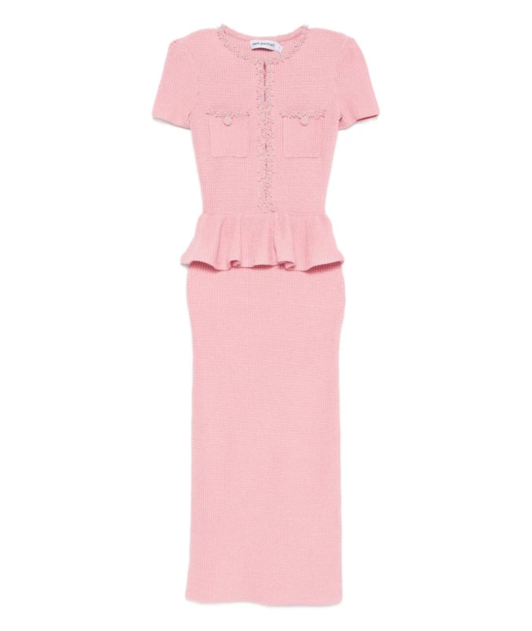 SELF-PORTRAIT Розовое полиэстеровое повседневное платье, фото 1