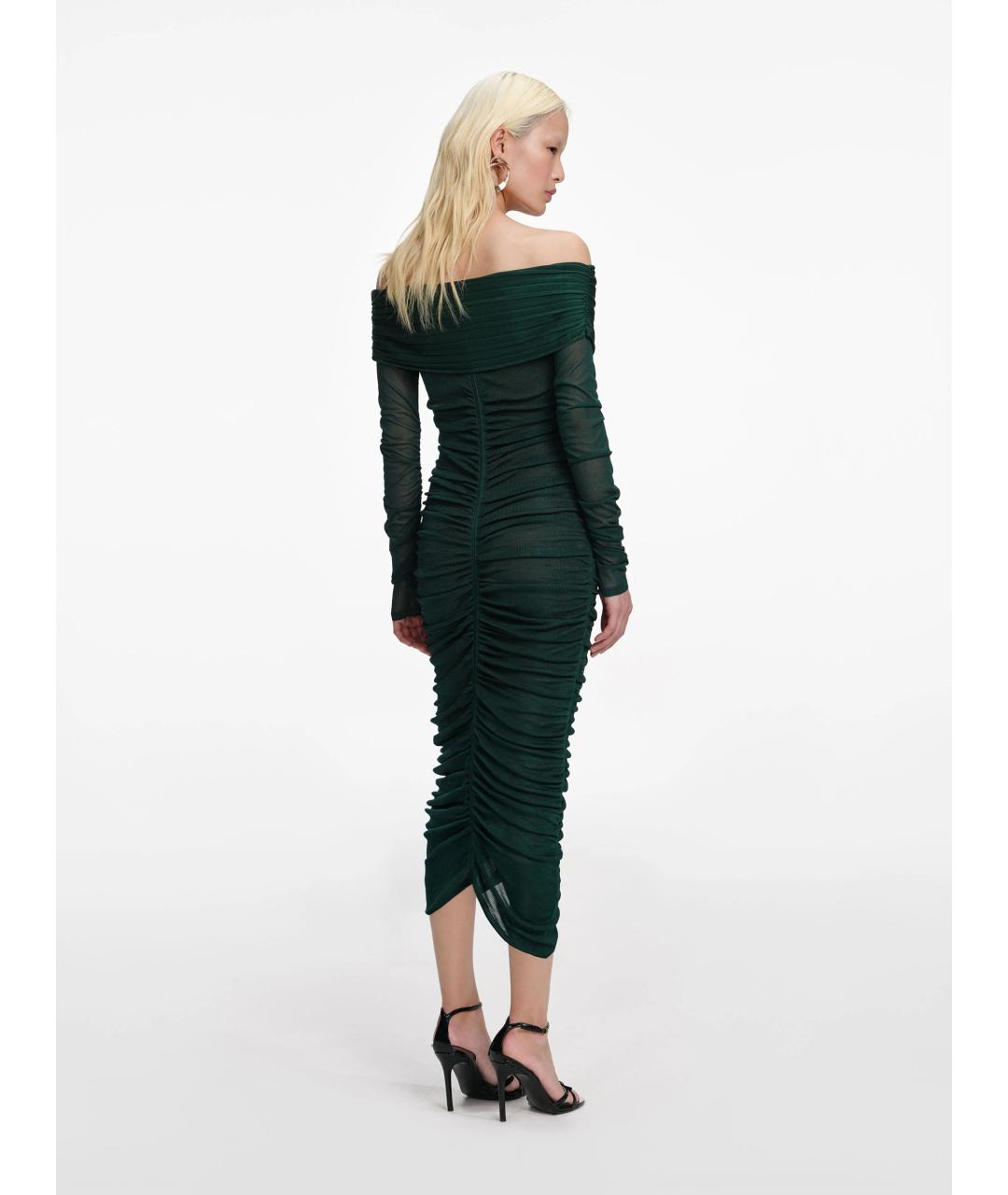 SELF-PORTRAIT Зеленые вискозное платье, фото 3