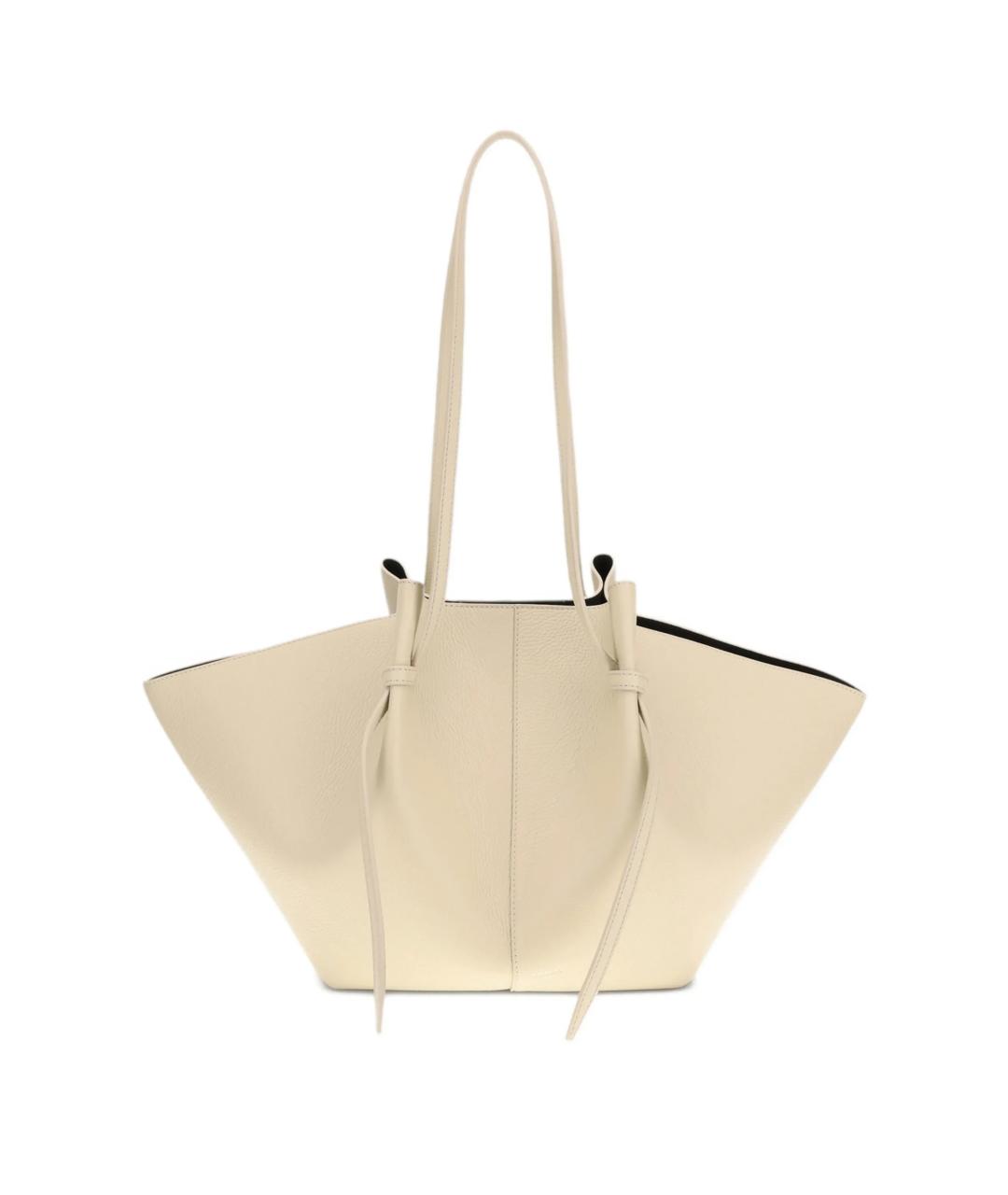 YUZEFI Белая кожаная сумка тоут, фото 1