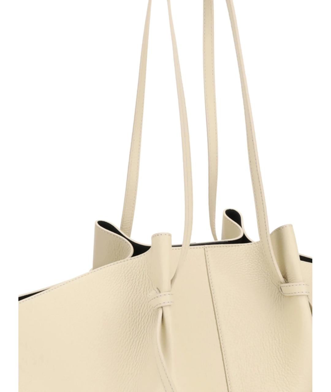 YUZEFI Белая кожаная сумка тоут, фото 3