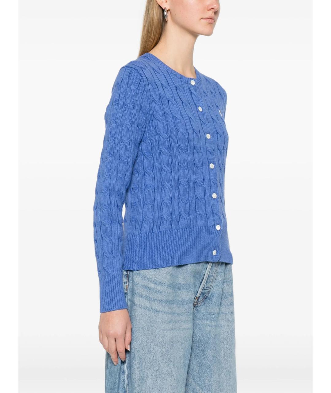POLO RALPH LAUREN Синий хлопковый кардиган, фото 3