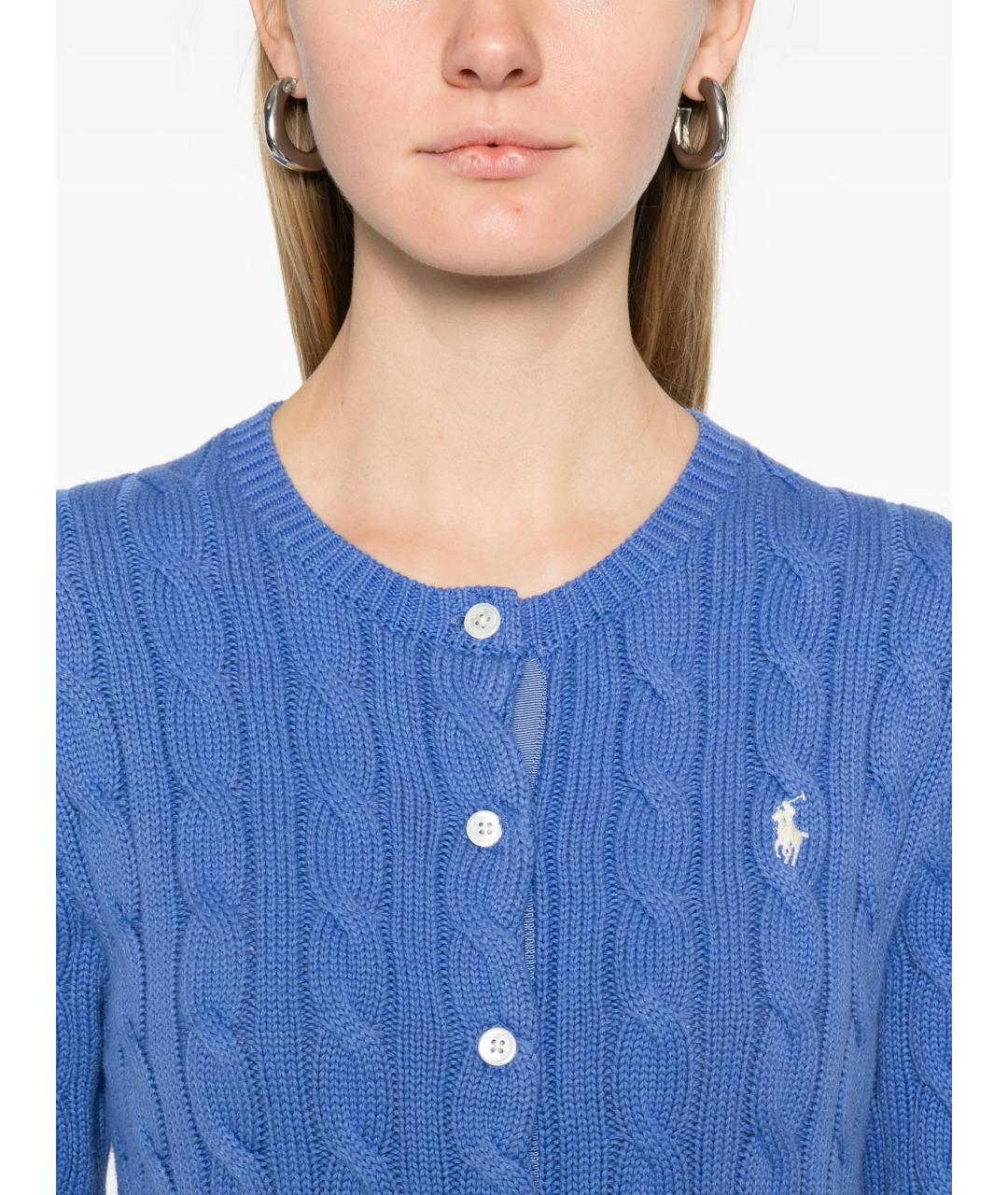 POLO RALPH LAUREN Синий хлопковый кардиган, фото 5