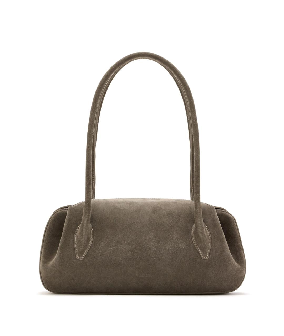 YUZEFI Серая замшевая сумка через плечо, фото 1