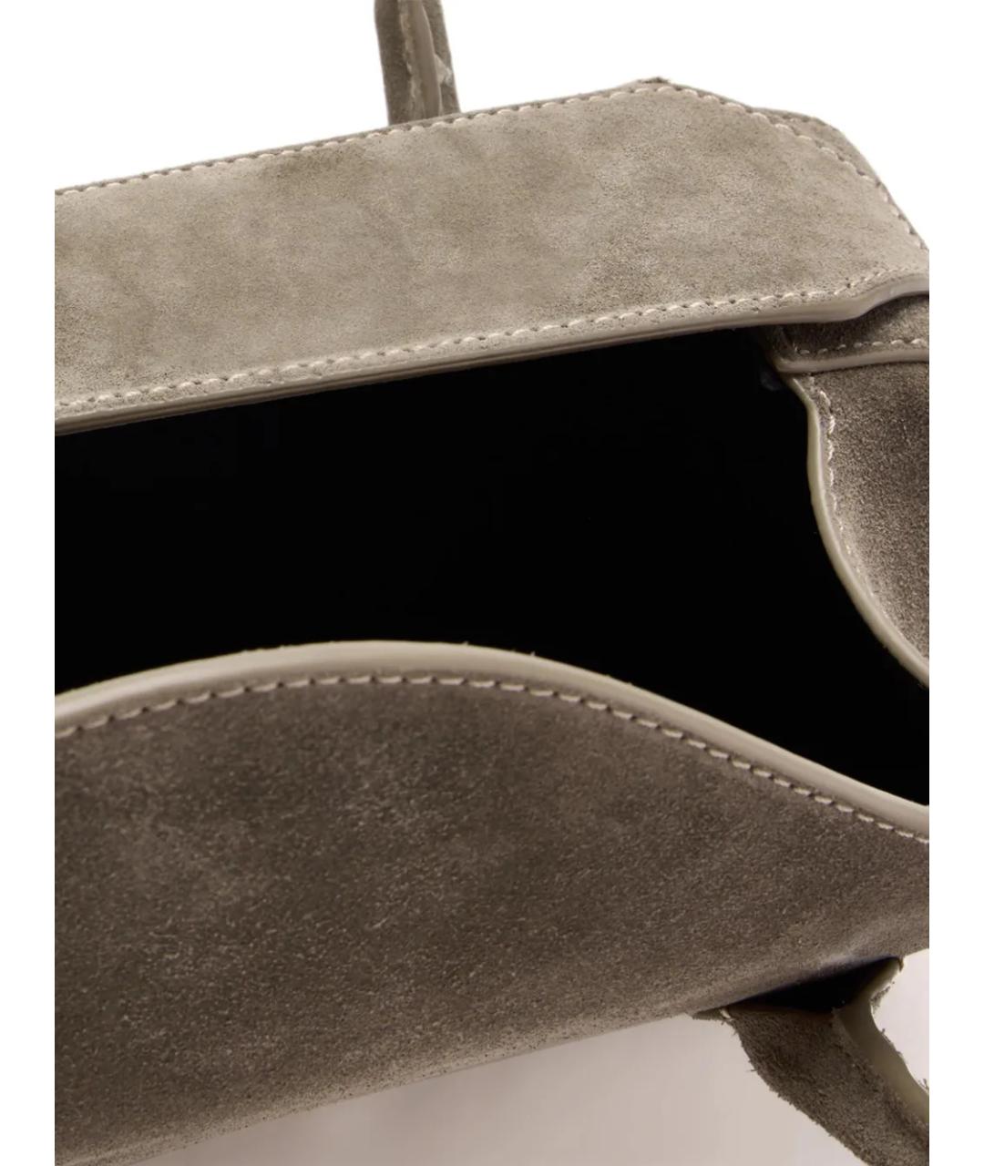 YUZEFI Серая замшевая сумка через плечо, фото 4