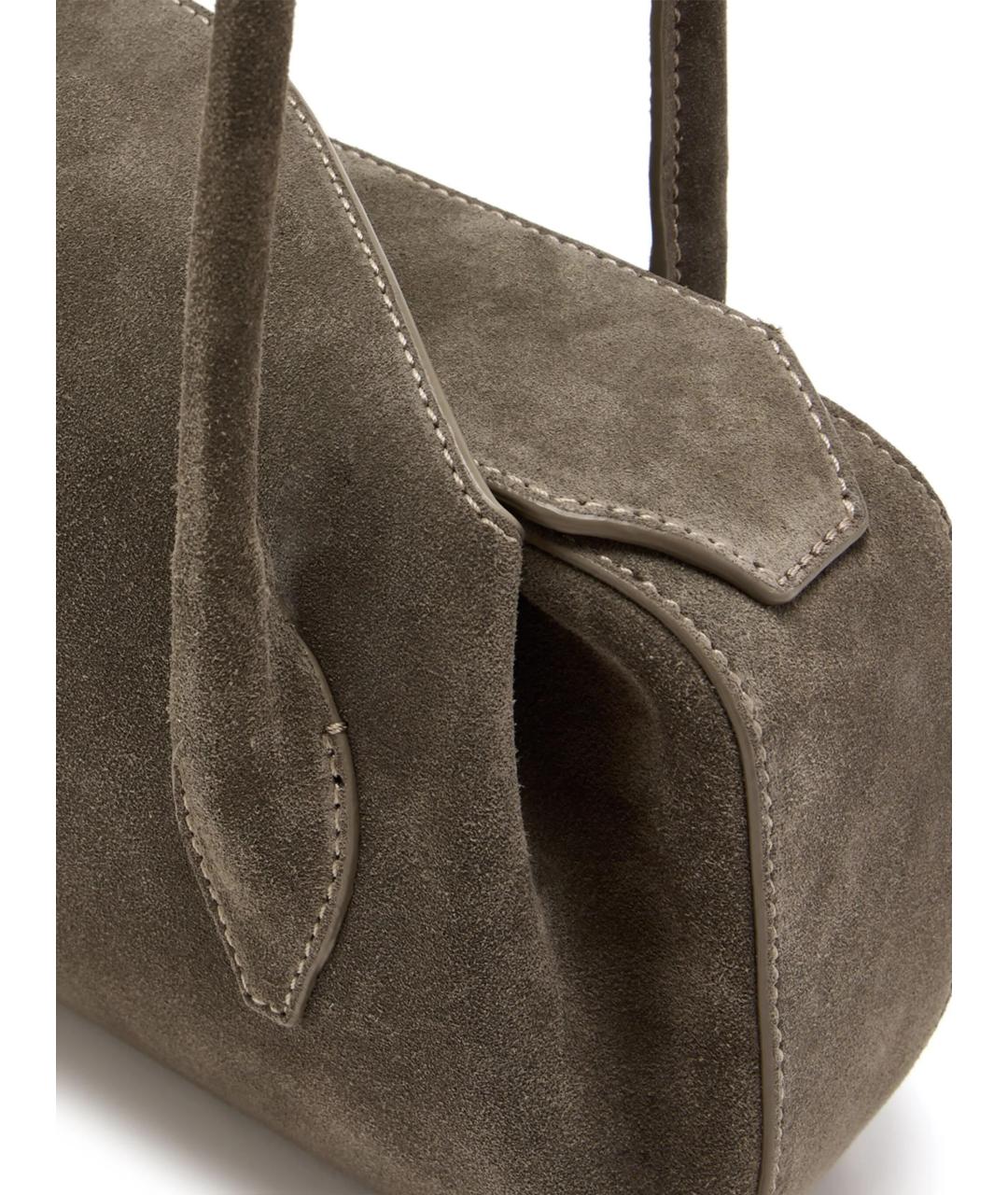 YUZEFI Серая замшевая сумка через плечо, фото 3