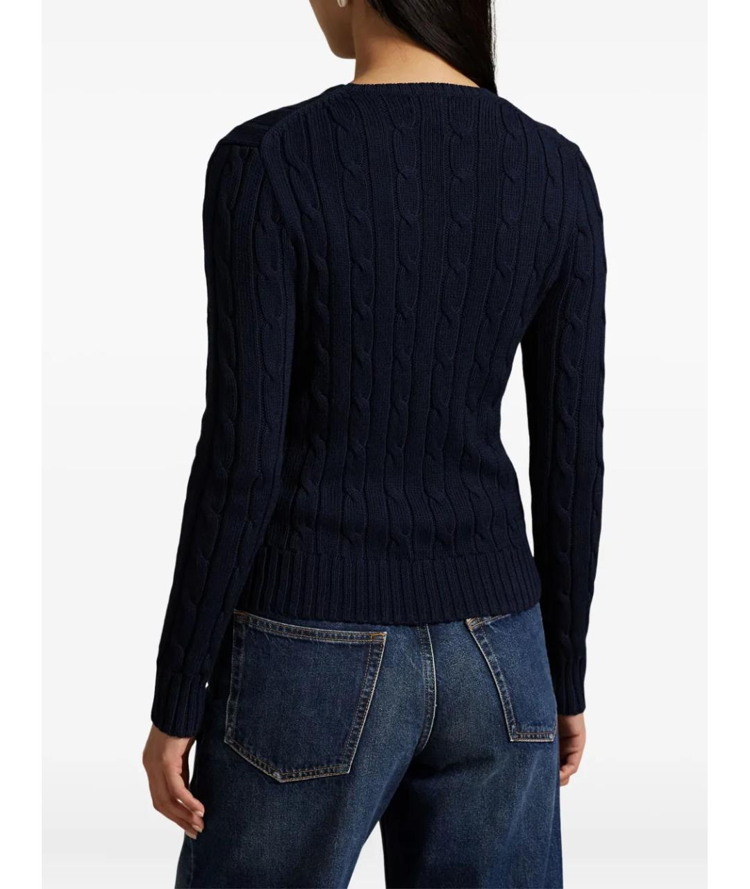 POLO RALPH LAUREN Темно-синий хлопковый джемпер / свитер, фото 4