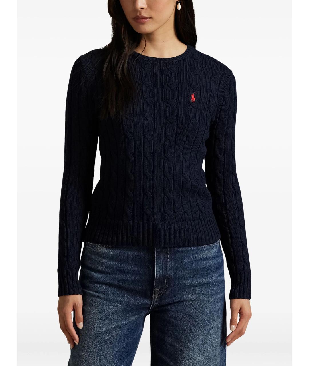 POLO RALPH LAUREN Темно-синий хлопковый джемпер / свитер, фото 3