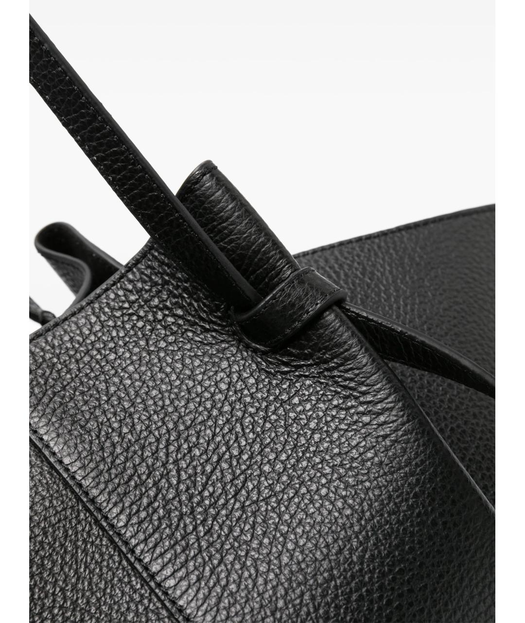 YUZEFI Черная кожаная сумка тоут, фото 4