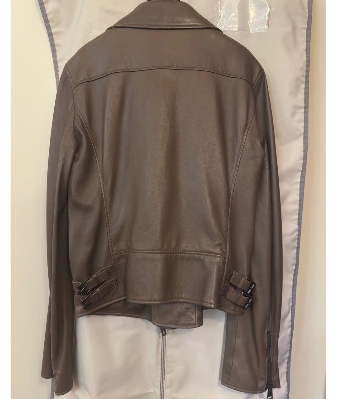 GUCCI Коричневая кожаная куртка, фото 2