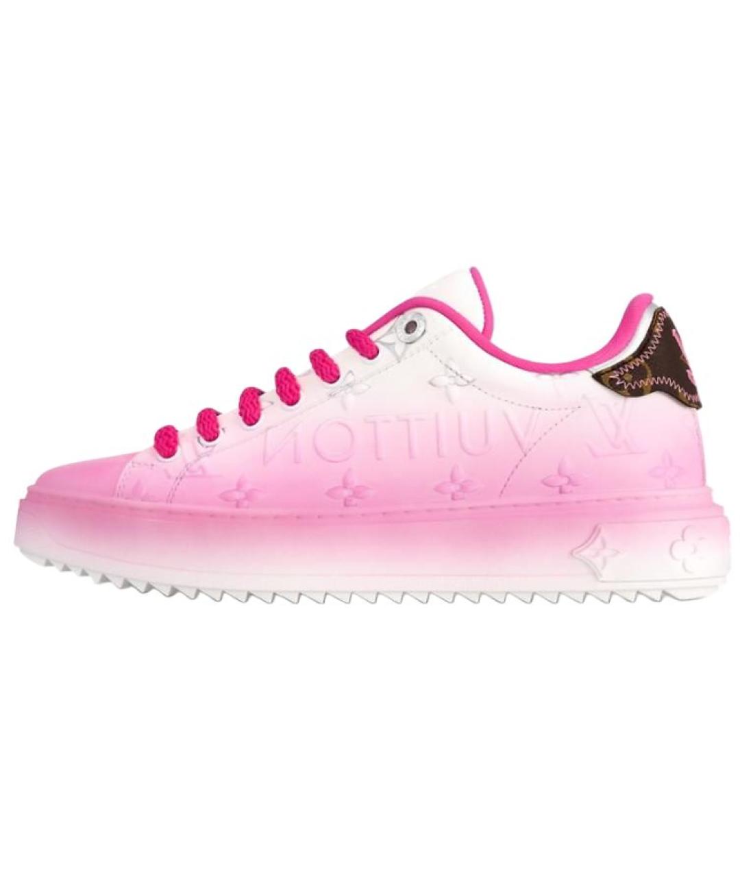 LOUIS VUITTON Розовые кожаные кроссовки, фото 3