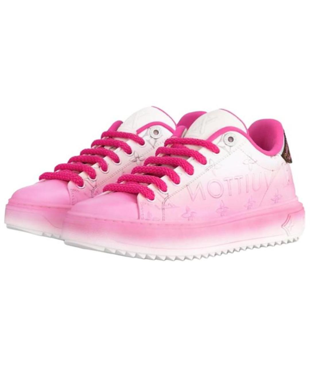 LOUIS VUITTON Розовые кожаные кроссовки, фото 4