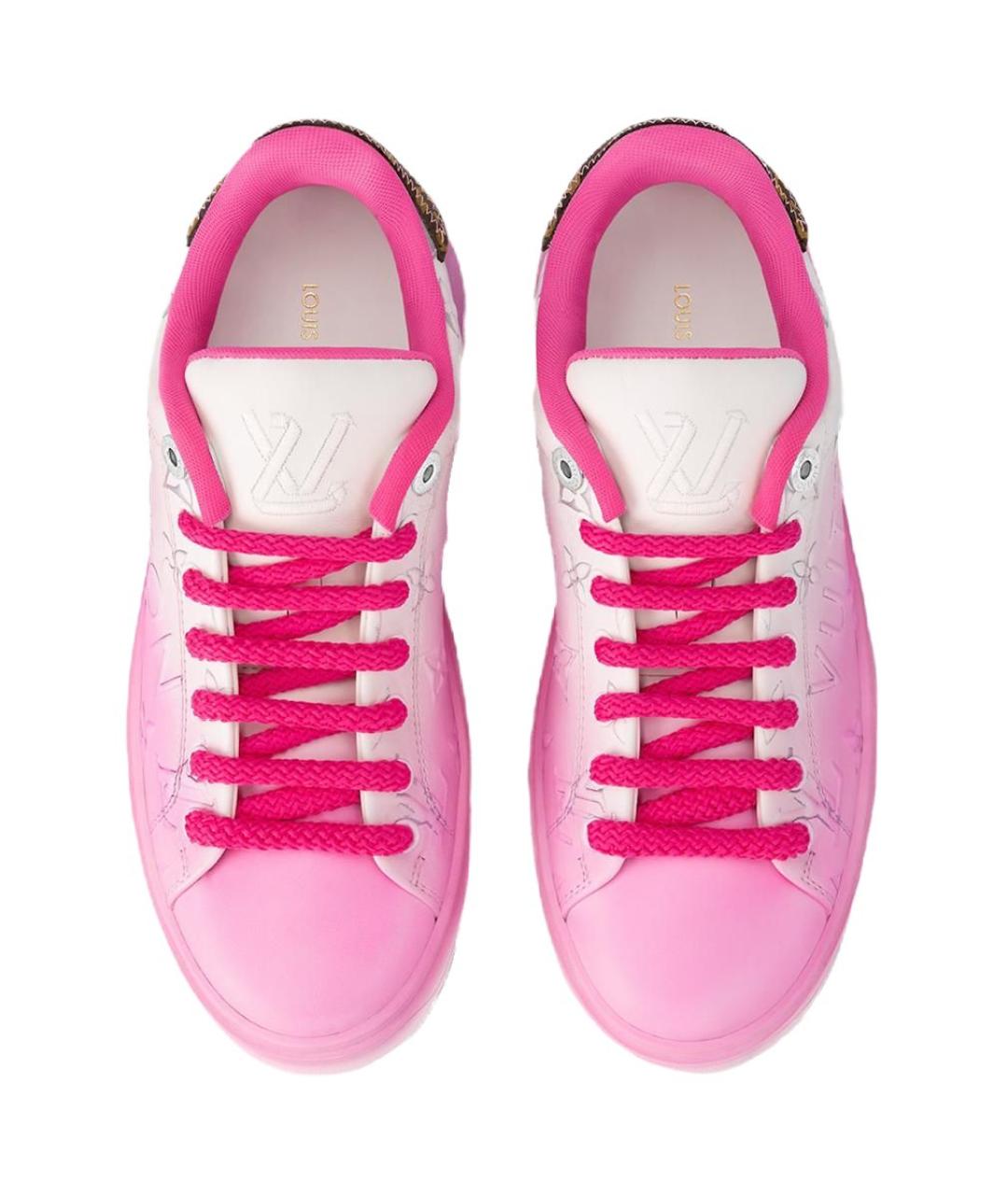 LOUIS VUITTON Розовые кожаные кроссовки, фото 5