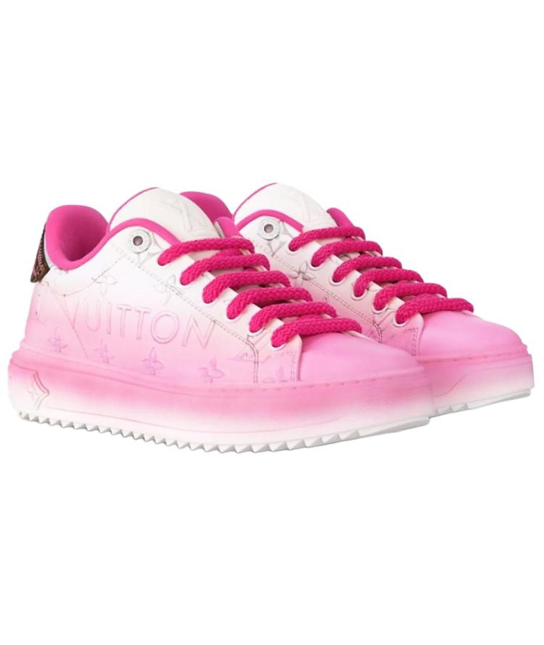 LOUIS VUITTON Розовые кожаные кроссовки, фото 2
