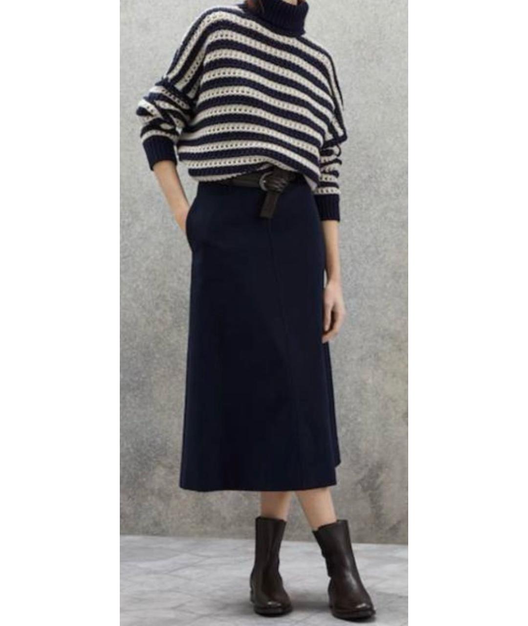 BRUNELLO CUCINELLI Темно-синий шерстяной джемпер / свитер, фото 5