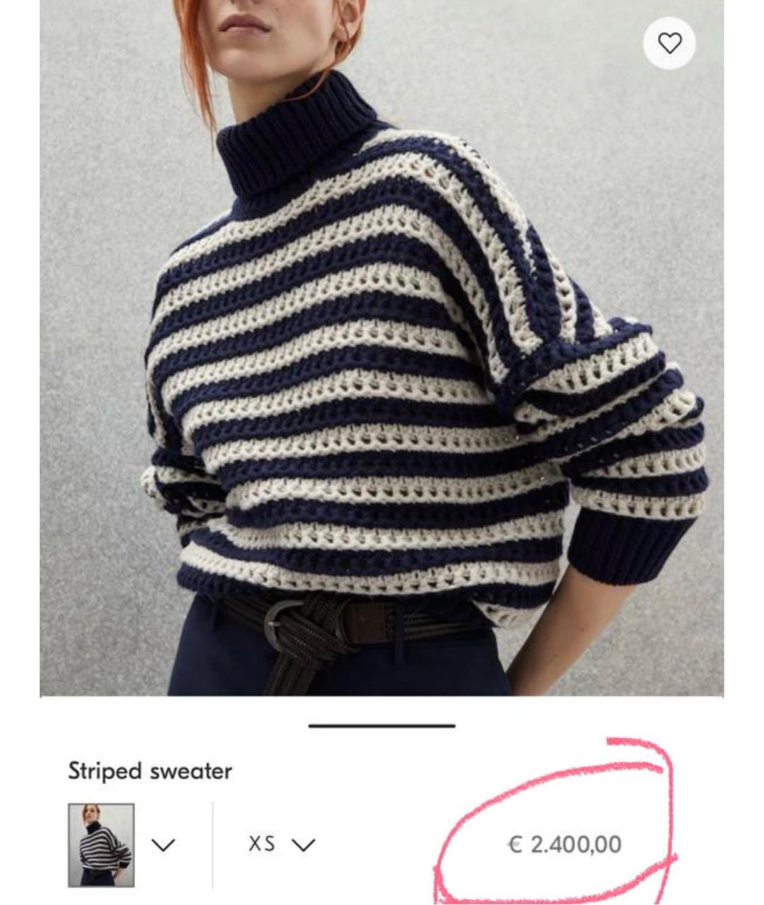 BRUNELLO CUCINELLI Темно-синий шерстяной джемпер / свитер, фото 3