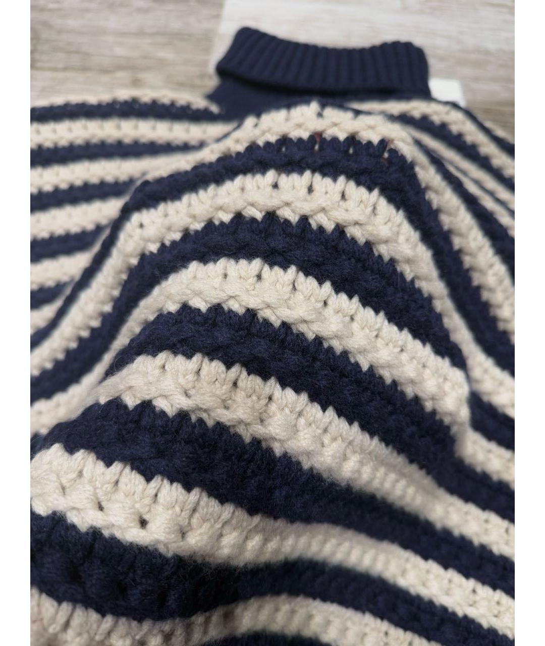 BRUNELLO CUCINELLI Темно-синий шерстяной джемпер / свитер, фото 2