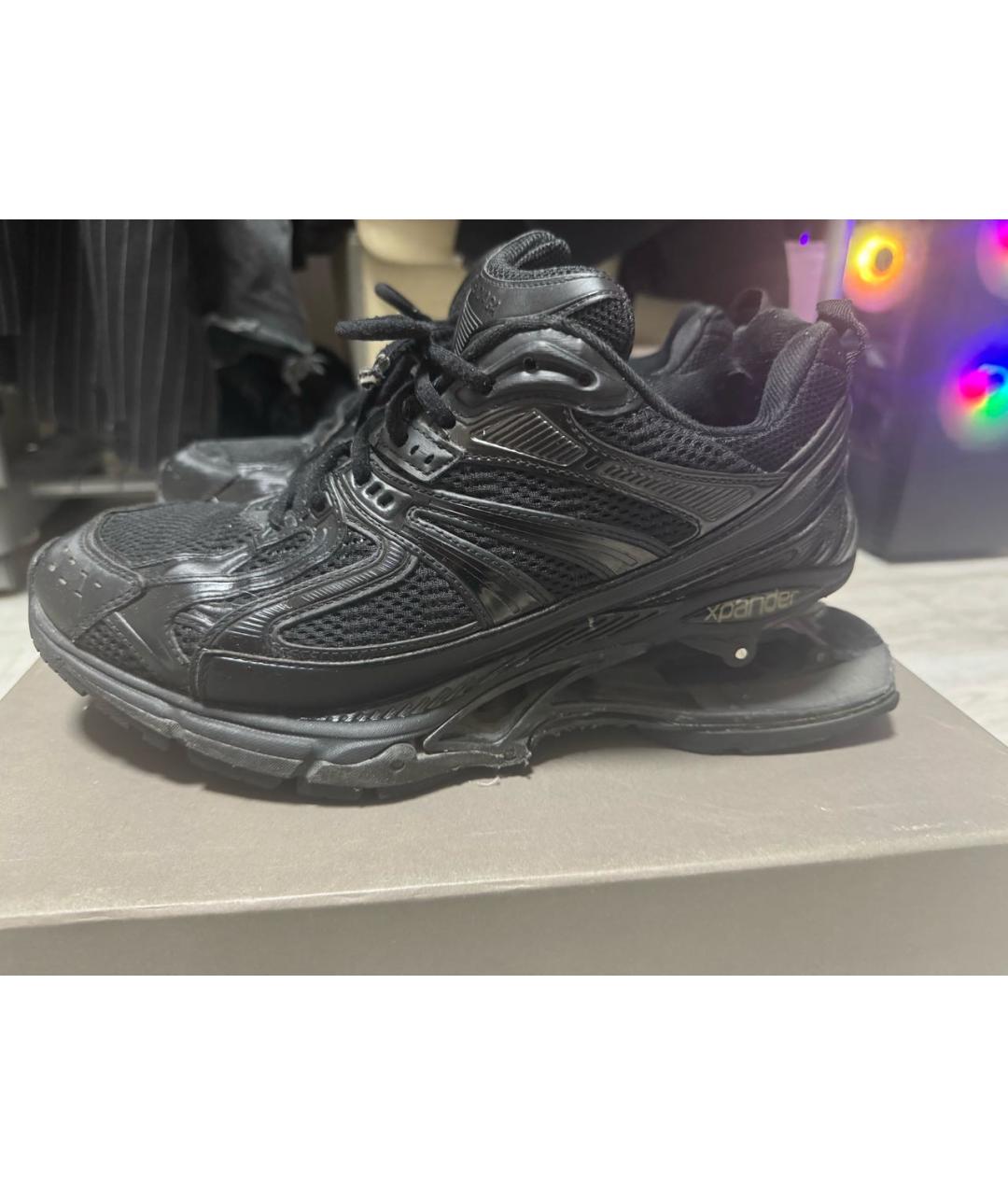 BALENCIAGA Черные текстильные низкие кроссовки / кеды, фото 6