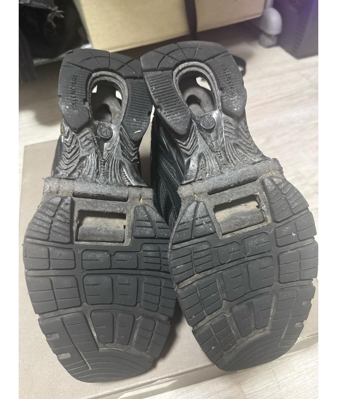 BALENCIAGA Черные текстильные низкие кроссовки / кеды, фото 4