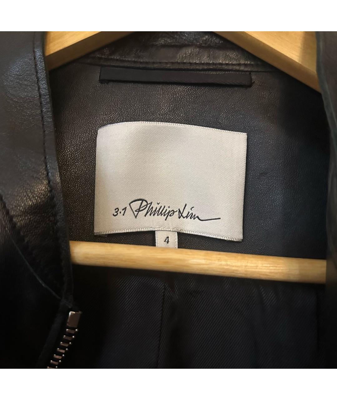 3.1 PHILLIP LIM Черный кожаный жилет, фото 3