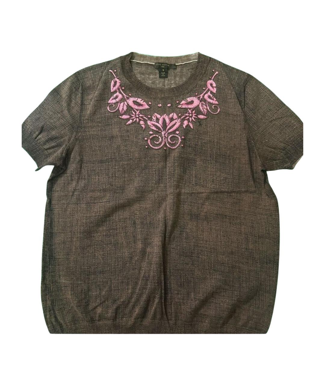 LOUIS VUITTON Коричневая хлопковая футболка, фото 1