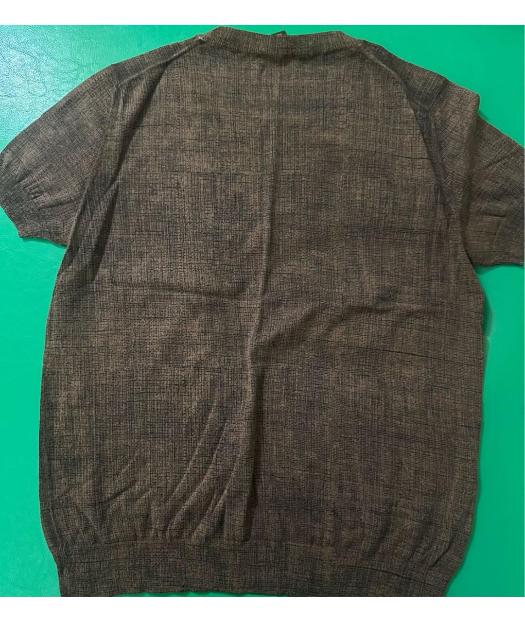 LOUIS VUITTON Коричневая хлопковая футболка, фото 2