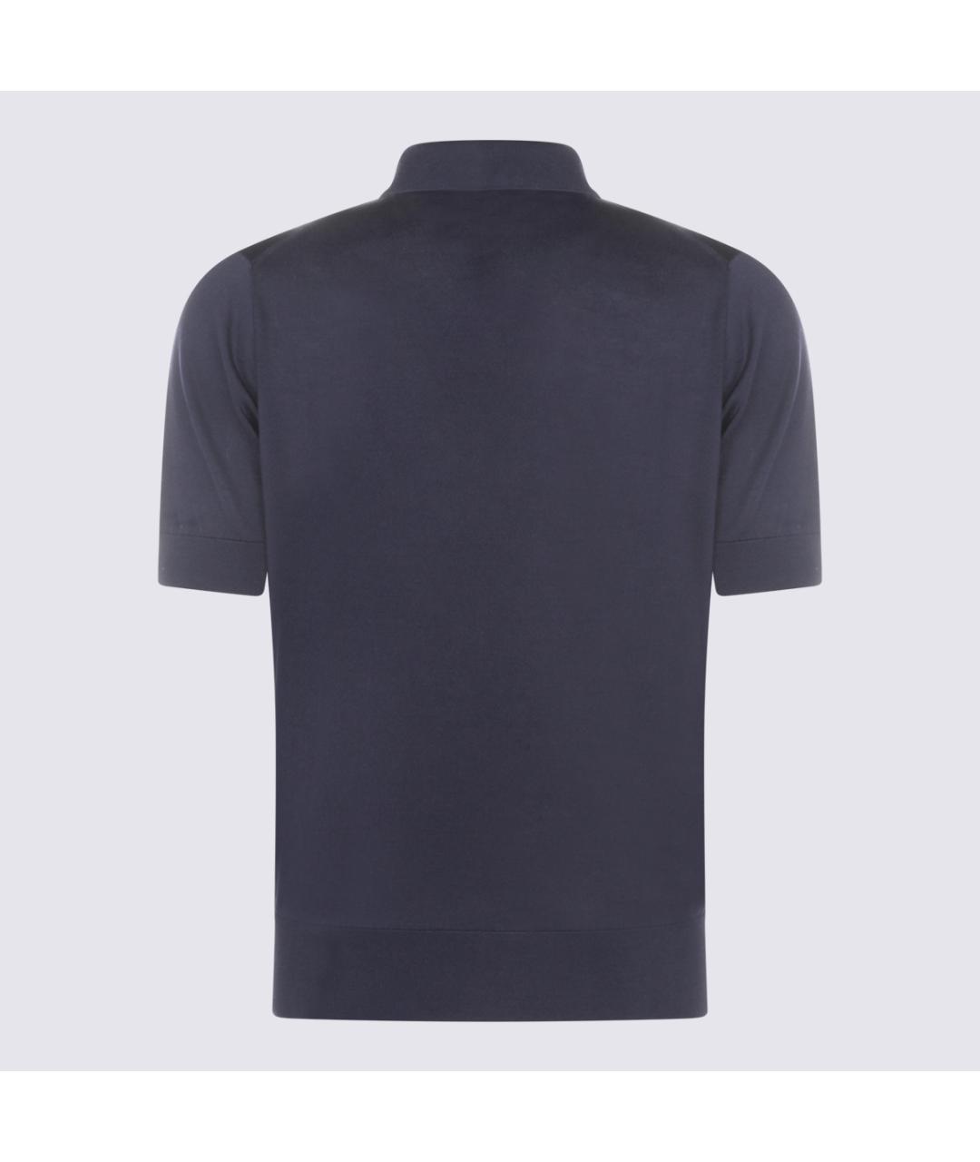 DOLCE&GABBANA Синее хлопковое поло с коротким рукавом, фото 2