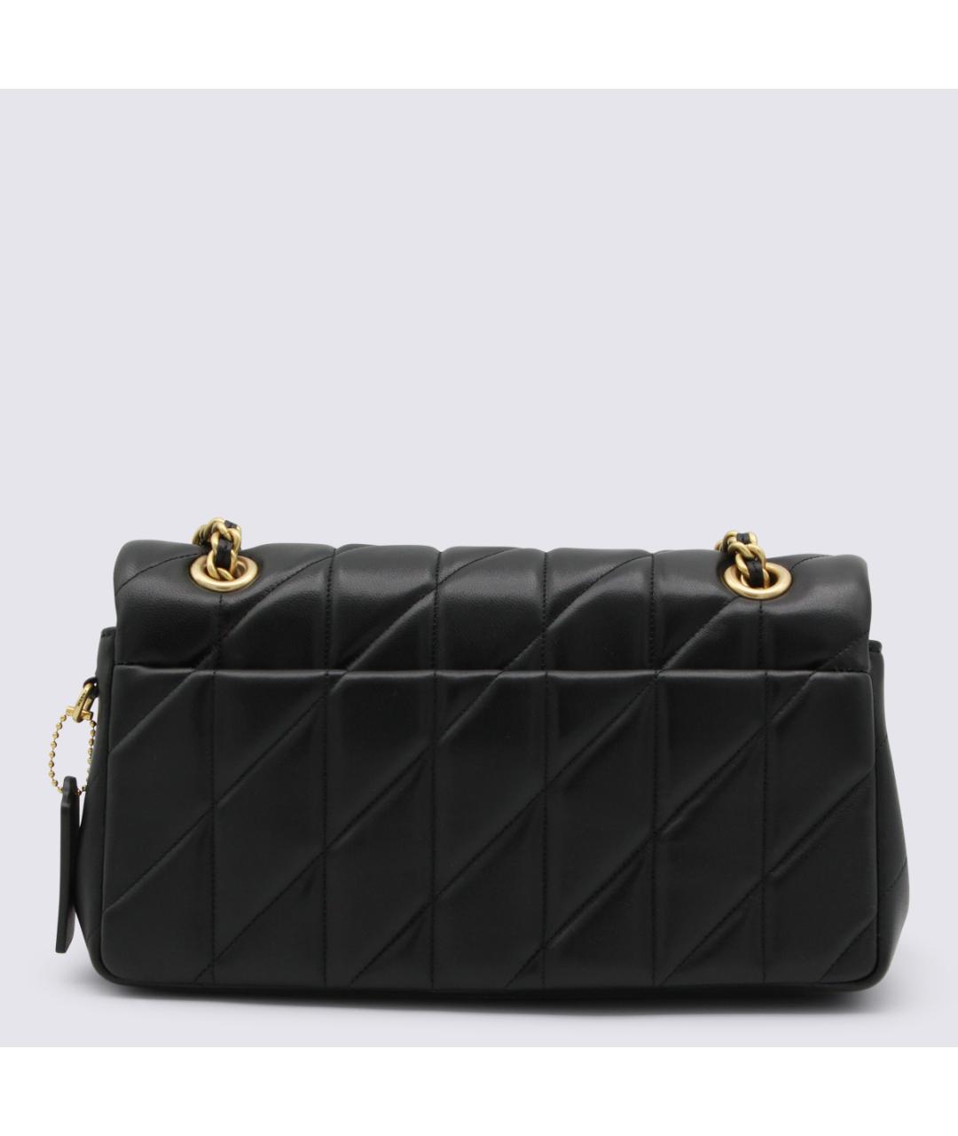 COACH Черная кожаная сумка через плечо, фото 3