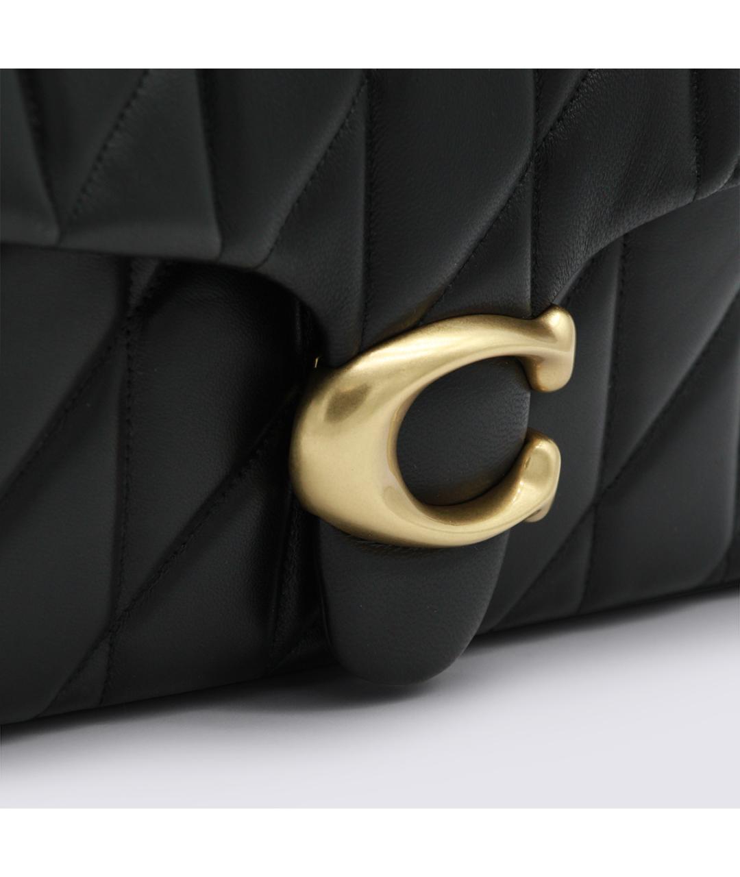 COACH Черная кожаная сумка через плечо, фото 4