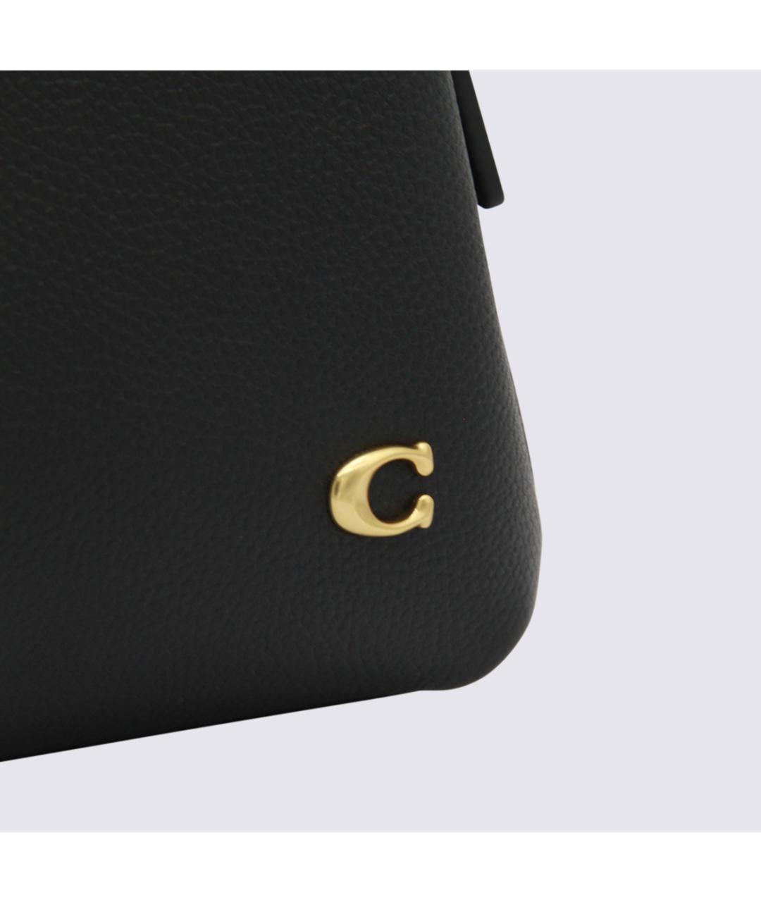 COACH Черная кожаная сумка через плечо, фото 4