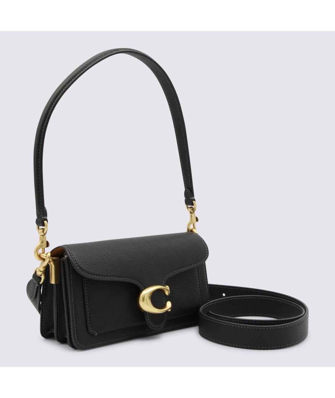 COACH Черная кожаная сумка через плечо, фото 3