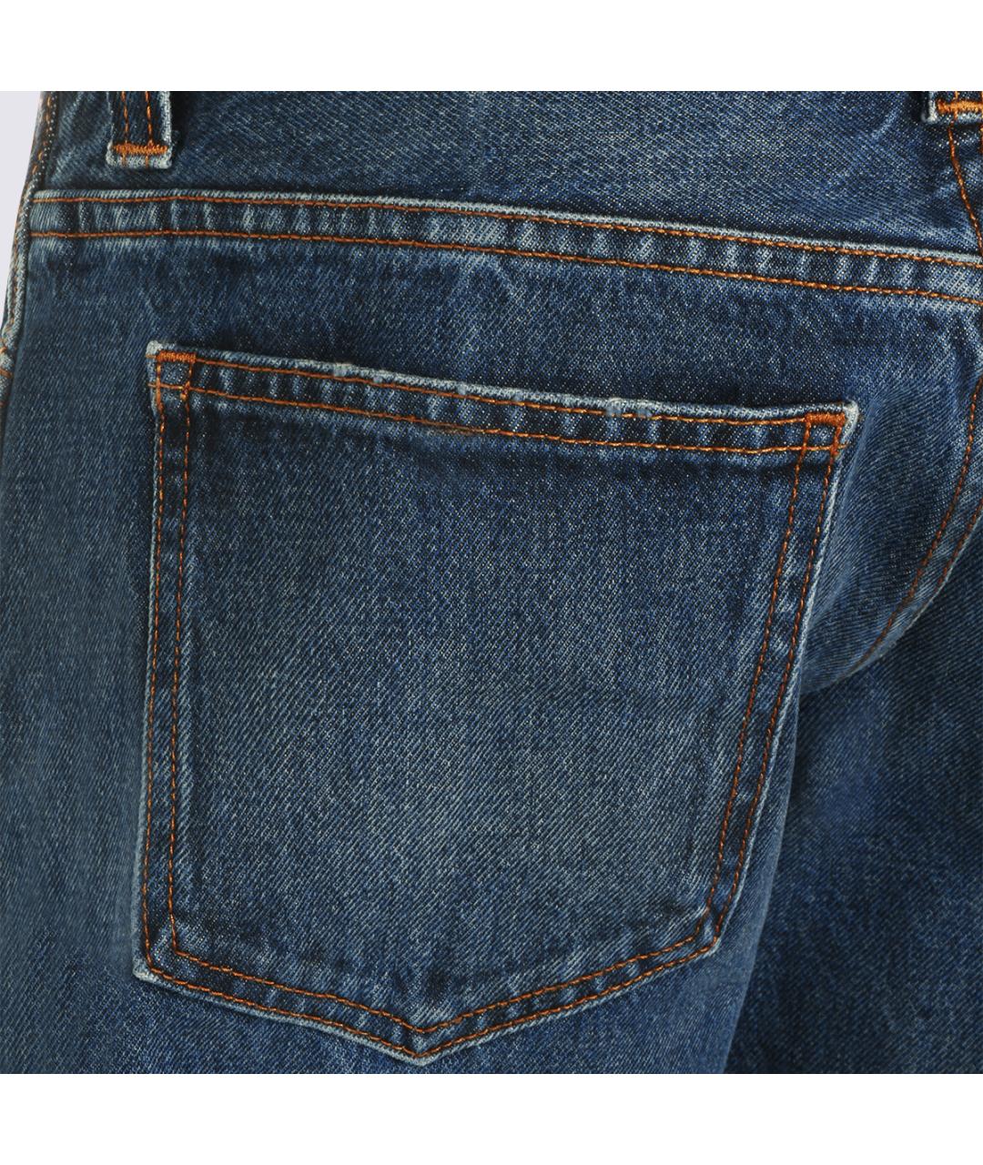 KHAITE Синие хлопковые прямые джинсы, фото 4