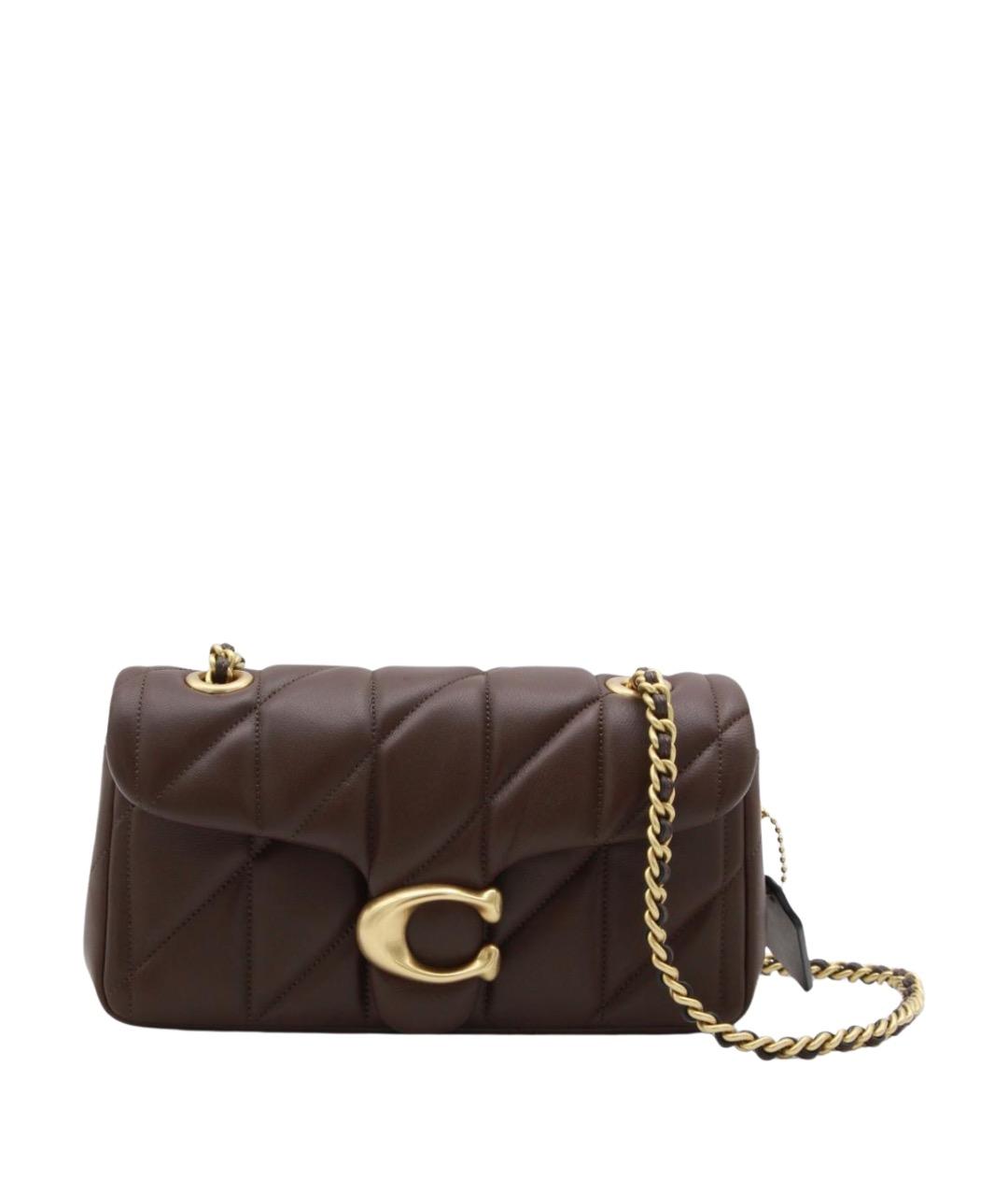 COACH Коричневая кожаная сумка через плечо, фото 1