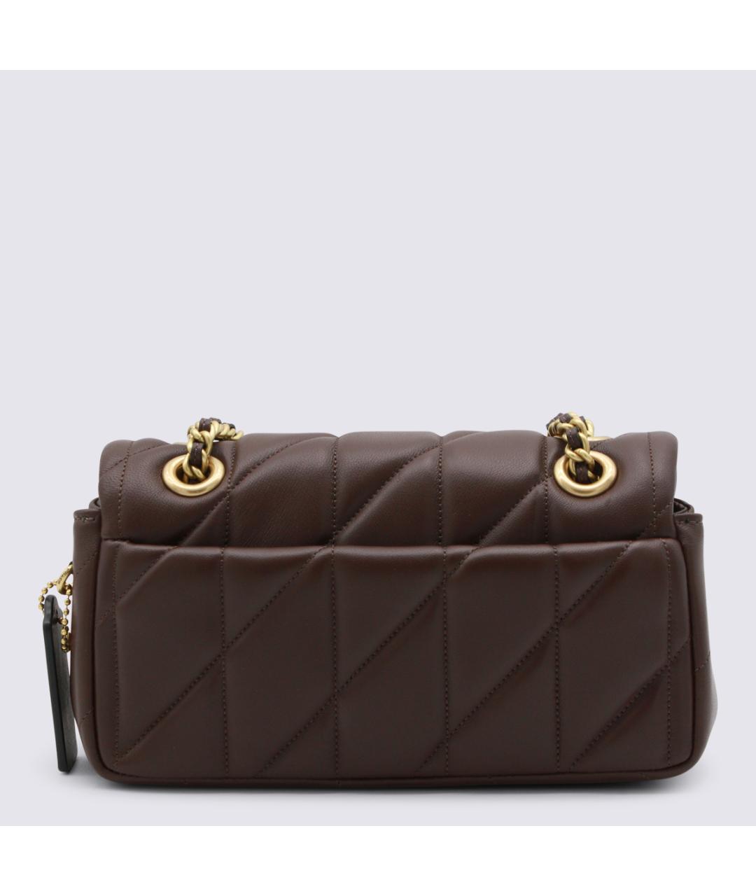 COACH Коричневая кожаная сумка через плечо, фото 3