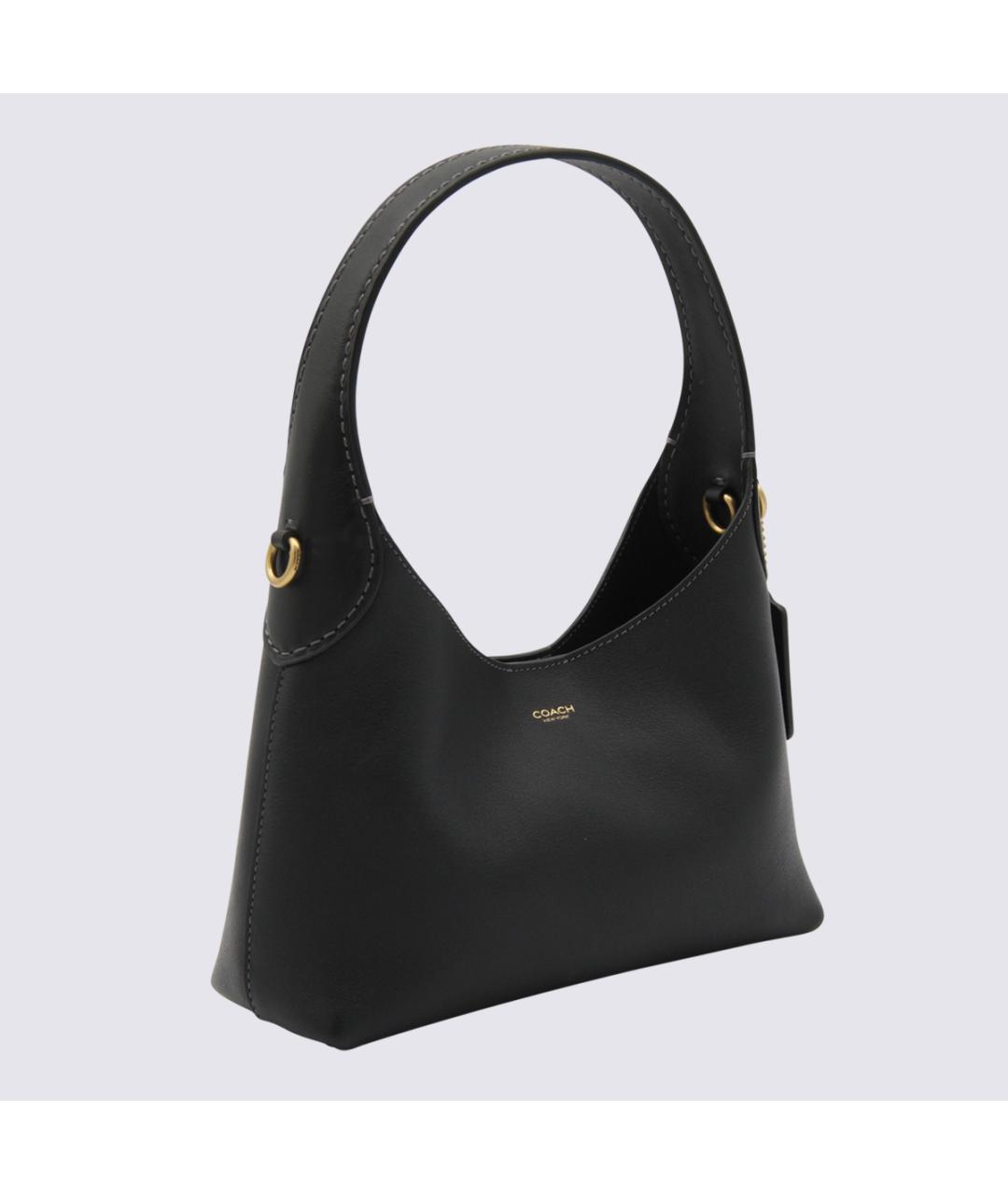 COACH Черная кожаная сумка через плечо, фото 2