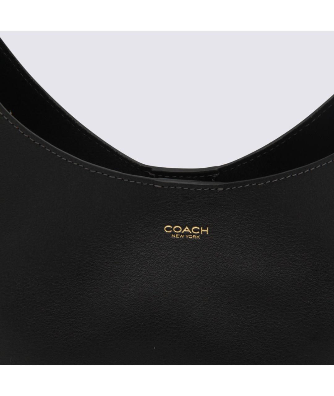 COACH Черная кожаная сумка через плечо, фото 4