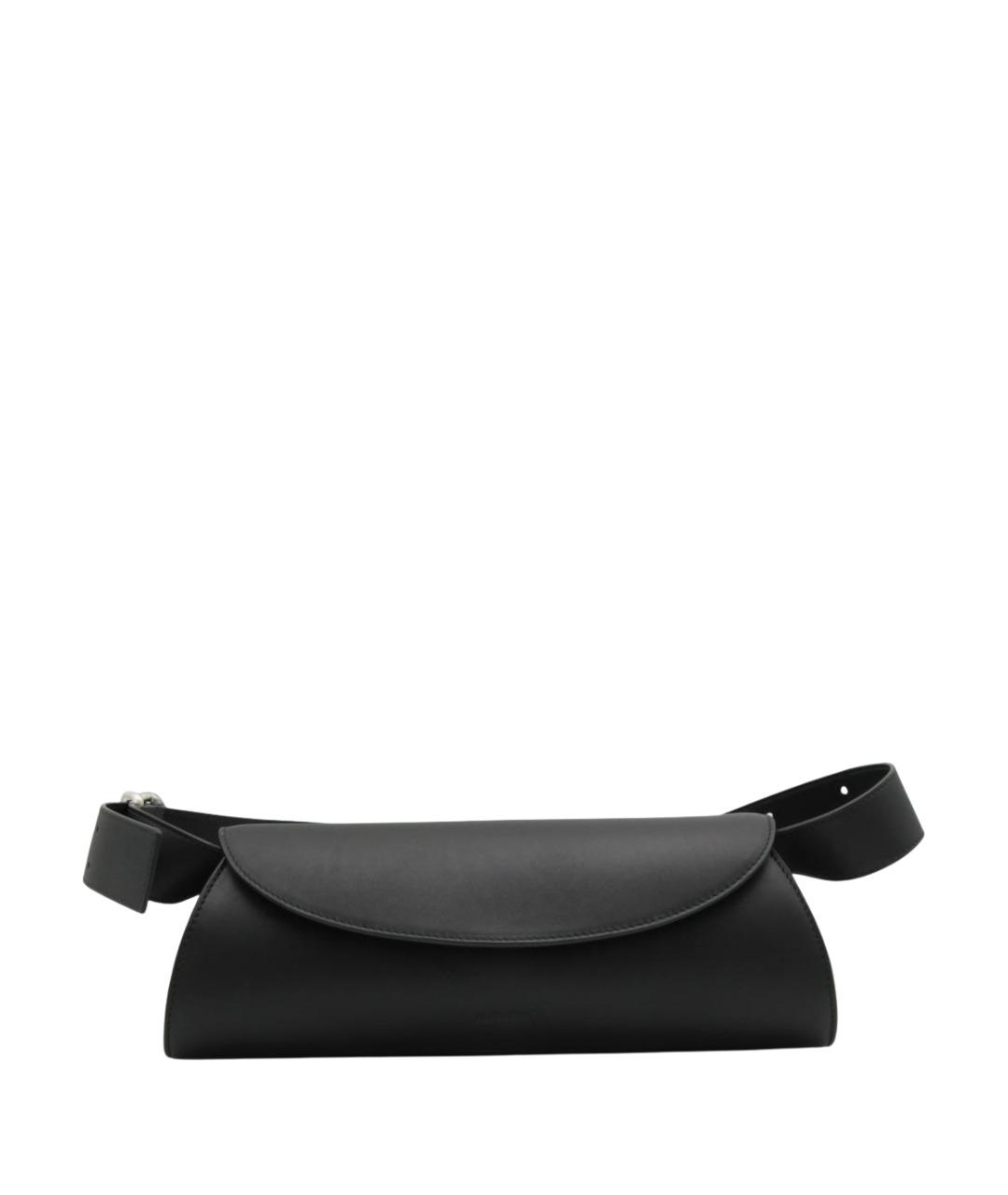 JIL SANDER Черная кожаная сумка на плечо, фото 1