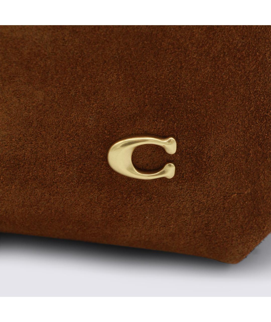 COACH Коричневая замшевая сумка тоут, фото 4