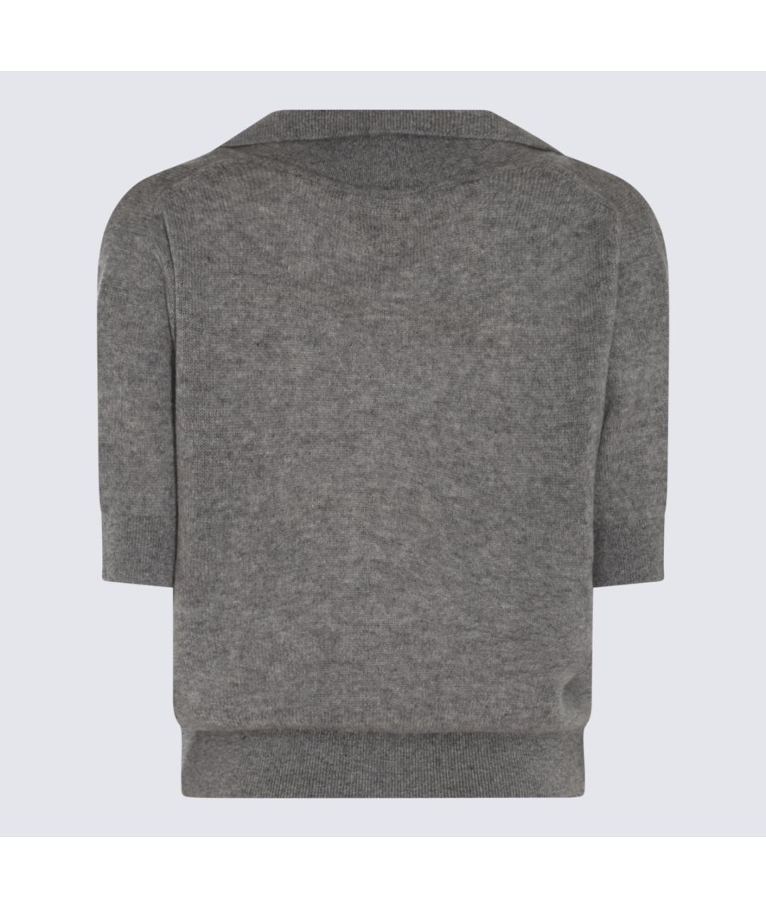KHAITE Серая кашемировая футболка, фото 2