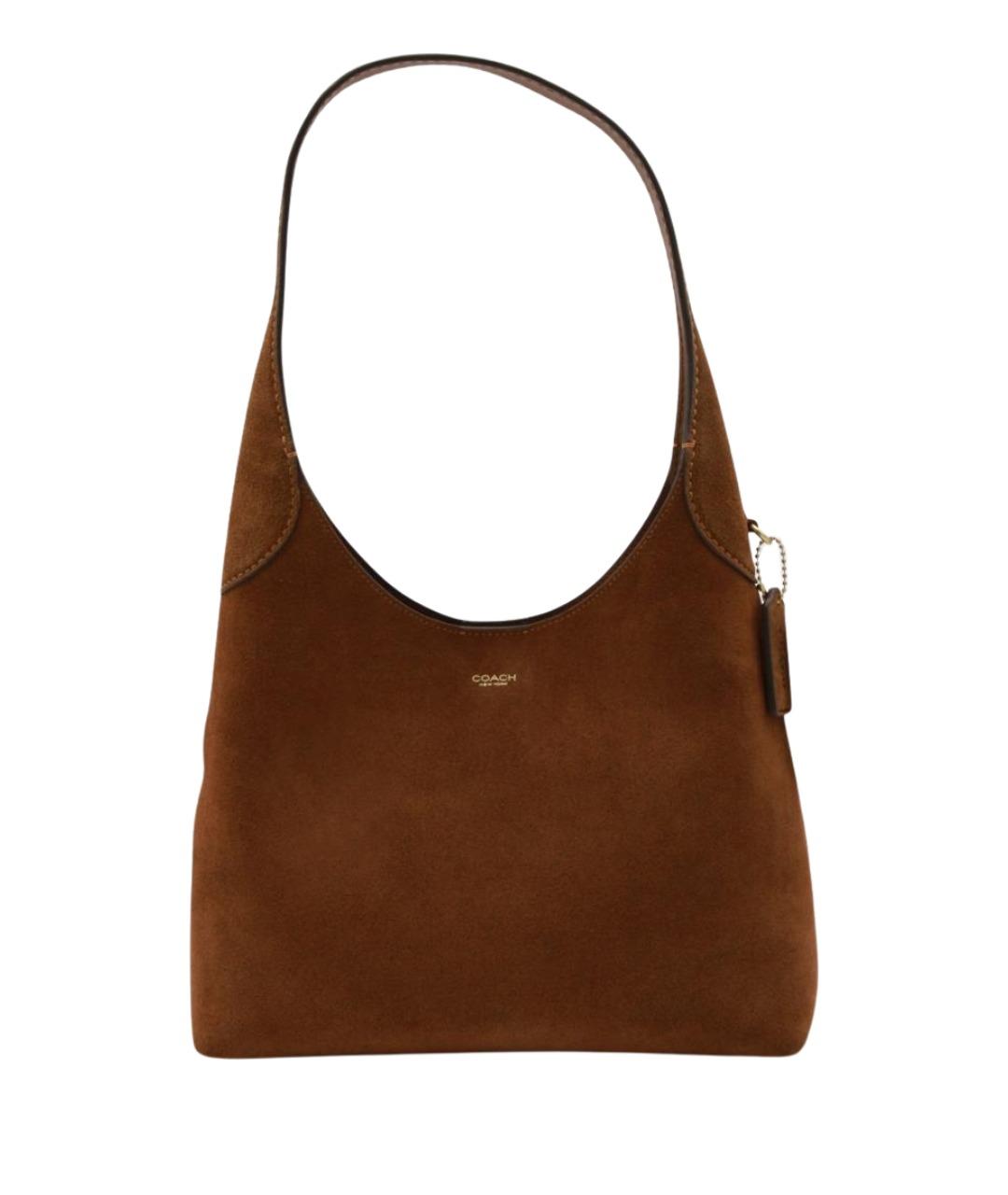 COACH Коричневая замшевая сумка через плечо, фото 1
