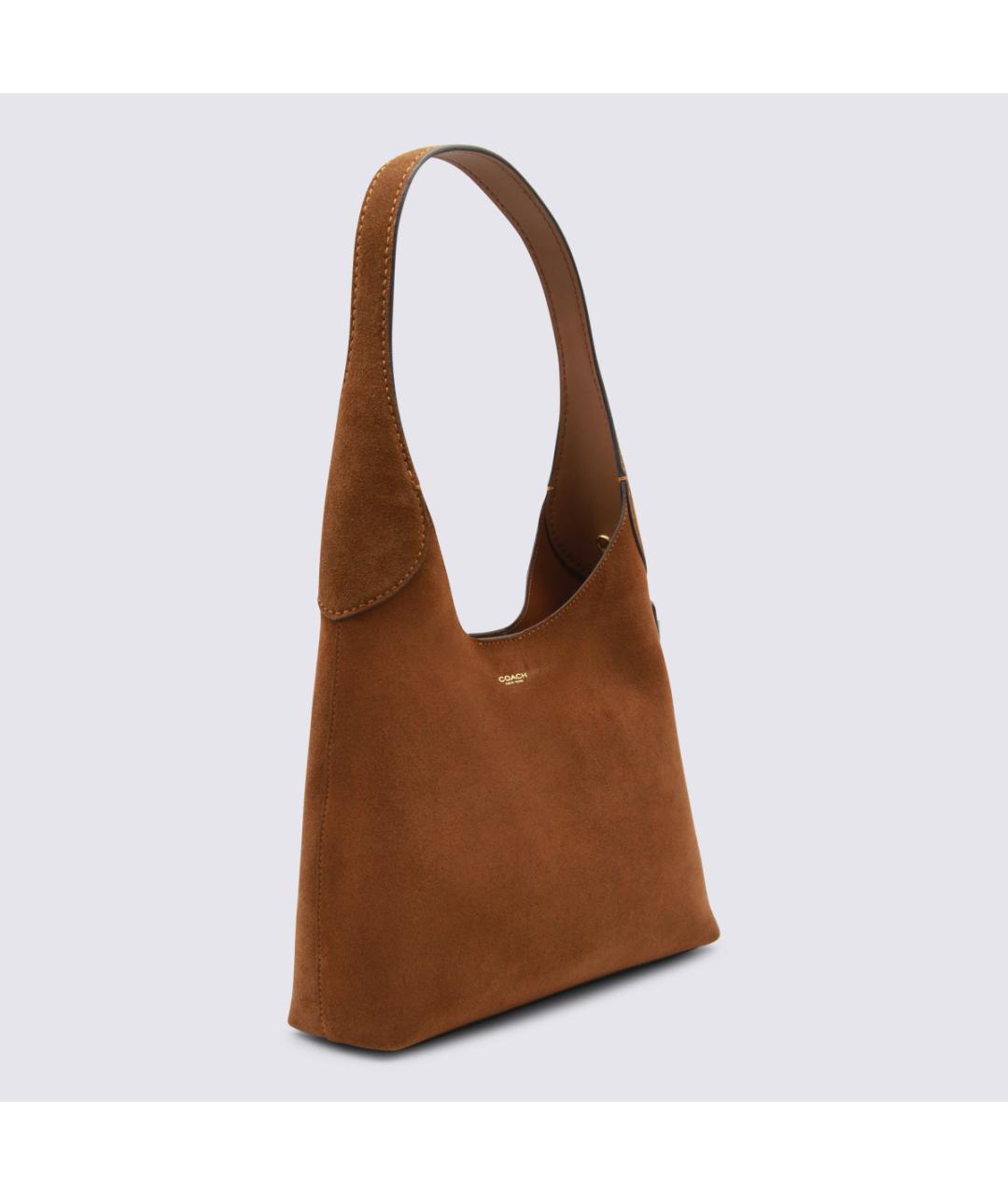 COACH Коричневая замшевая сумка через плечо, фото 2