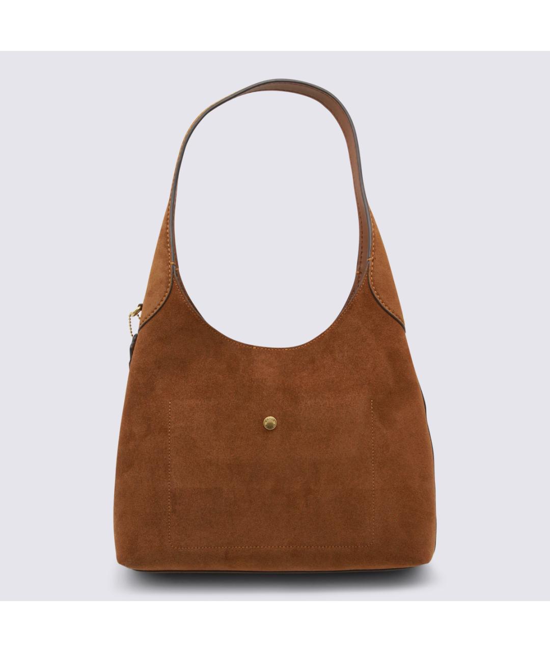 COACH Коричневая замшевая сумка через плечо, фото 3