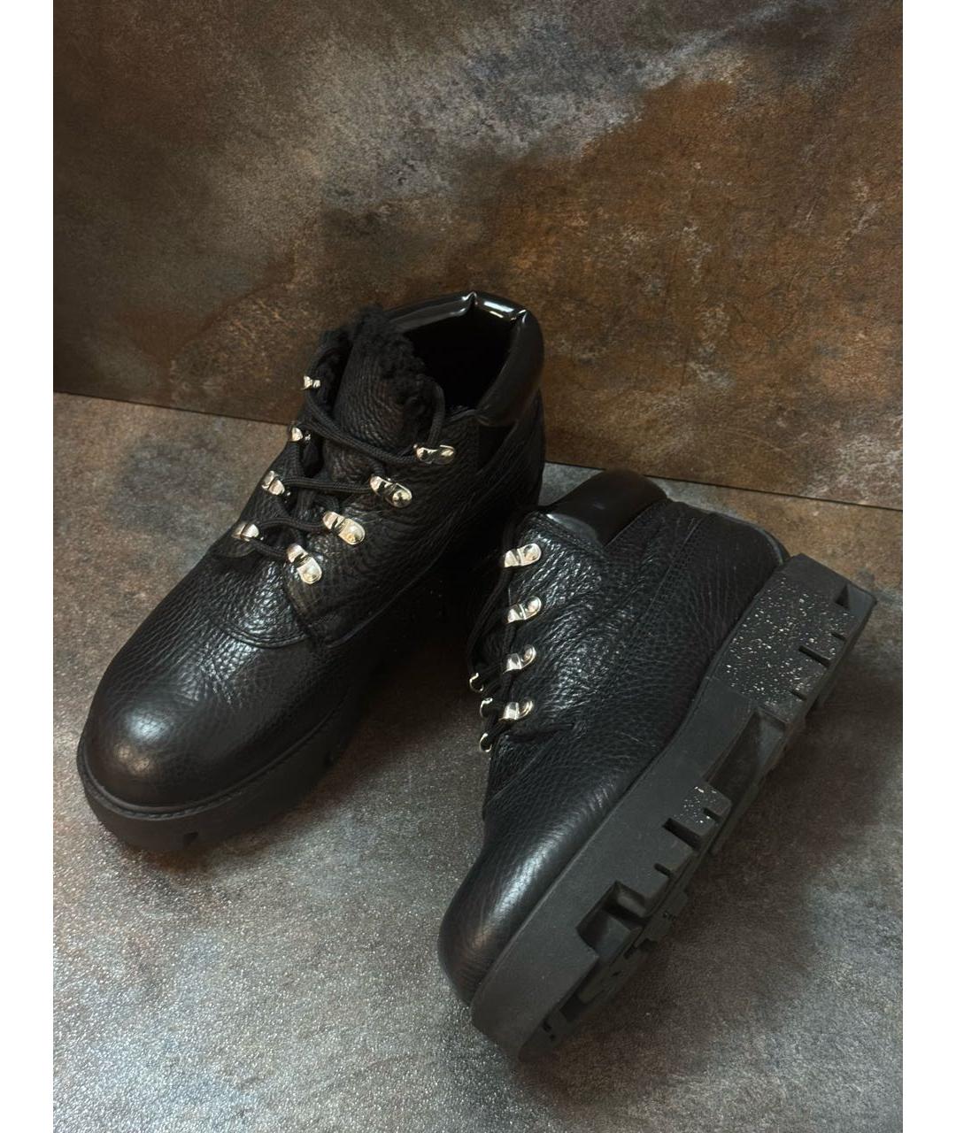 ACNE STUDIOS Черные кожаные ботинки, фото 5
