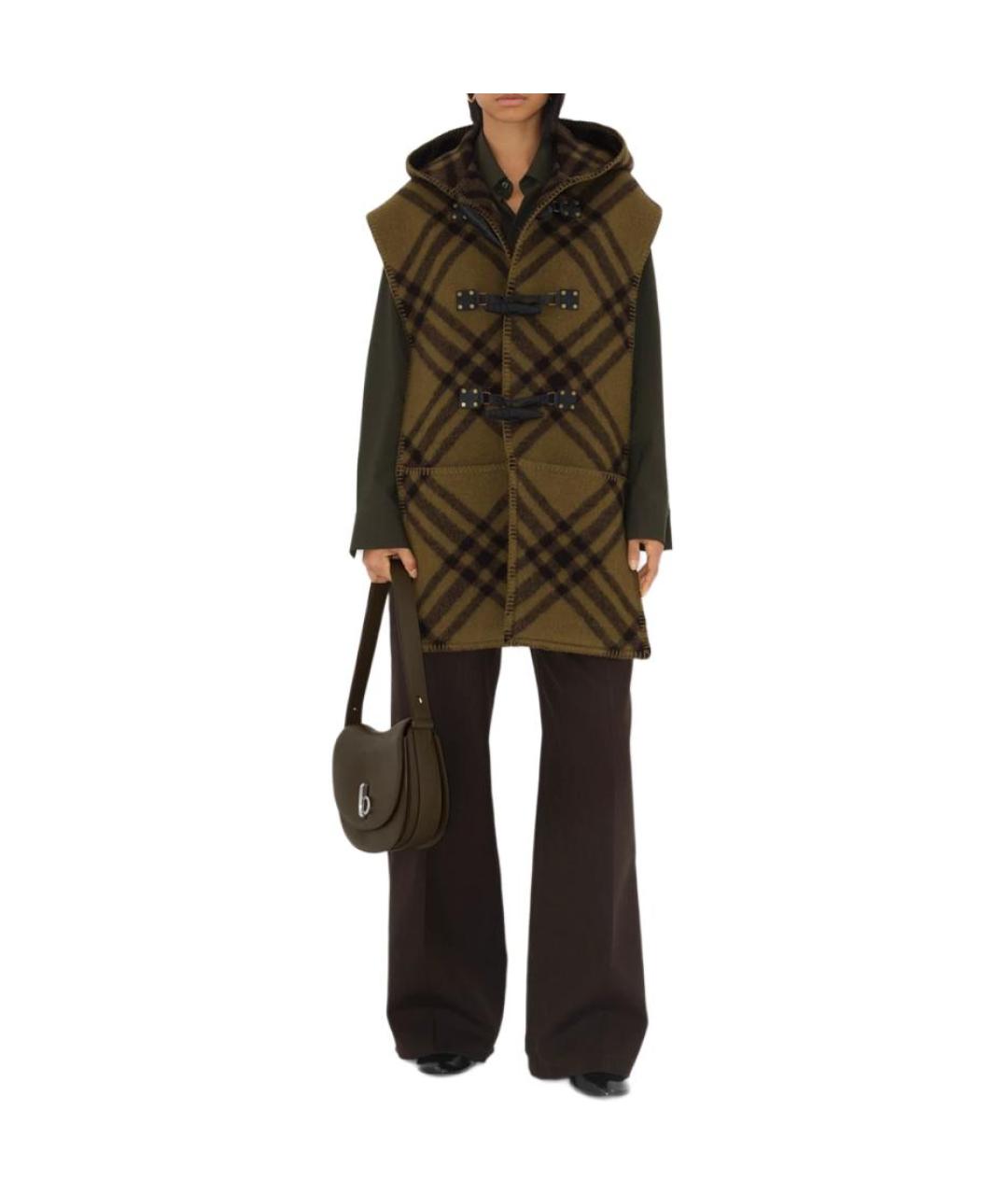 BURBERRY Зеленый шерстяной жилет, фото 2