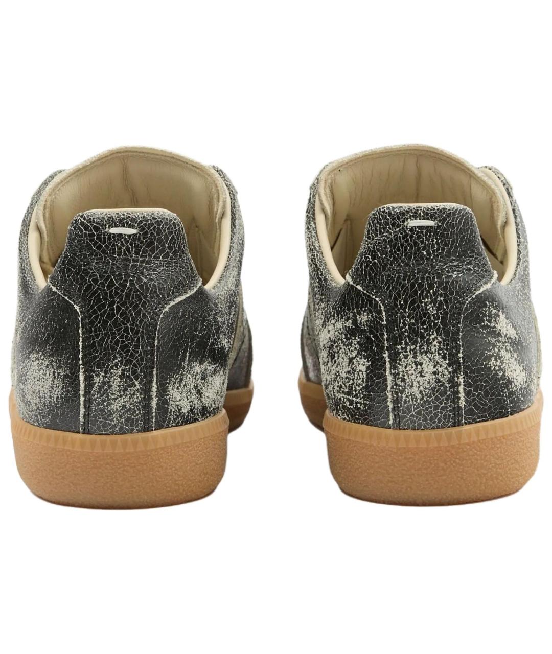 MAISON MARGIELA Черные низкие кроссовки / кеды, фото 5