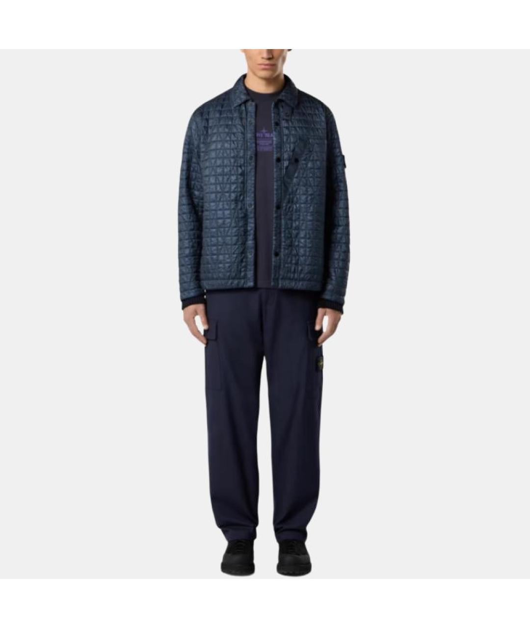 STONE ISLAND Синий пуховик, фото 4